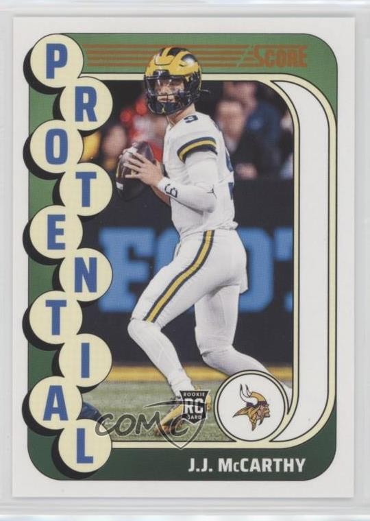 2024 Score Protential Orange JJ McCarthy #10 Rookie RC 5q7