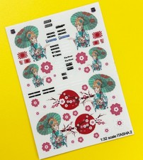SLOT CAR 1/32nd 1:32 scale 'ITASHA' parasol girl DRIFT stickers fits SCALEXTRIC