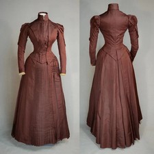 19th Century Duchess Visiting Costume Victorian Edwardian Walking Bustle Dress
