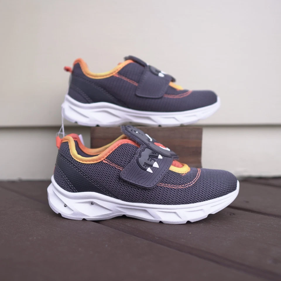 Tênis Carter's Toddler Light-Up Dinosaur novo com etiquetas tamanho 12 preto e laranja Halloween - Imagem 2 de 4