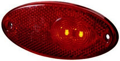 Hella Oval LED Tail Lamp with Red Lens and Reflex Reflector [12V, Universal]