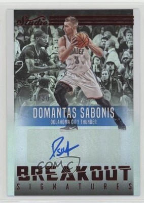2016-17 Panini Studio Magenta 10/30 Domantas Sabonis #9 Rookie Auto RC w1a