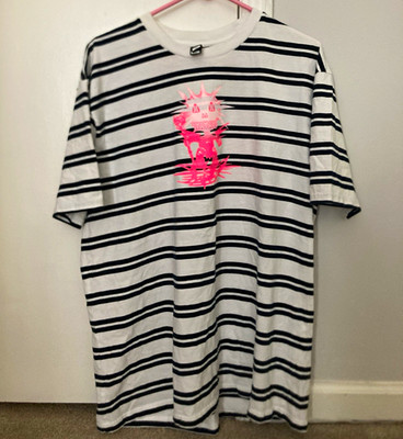 Bladee x DG 2022 Striped Black and White Short Sleeve T-Shirt XL