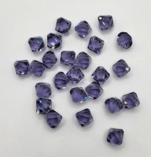 12pc Swarovski Crystal Tanzanite 8mm Bicone 6301 Pendant; Top Drilled