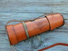 Brass Maritime Telescope Spyglass Kelvin  Hughes Carry with Leather Case