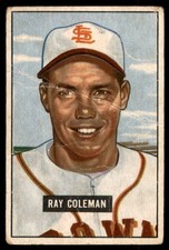 1951 Bowman #136 RAY COLEMAN  St. Louis Browns   G/VG (Creases)