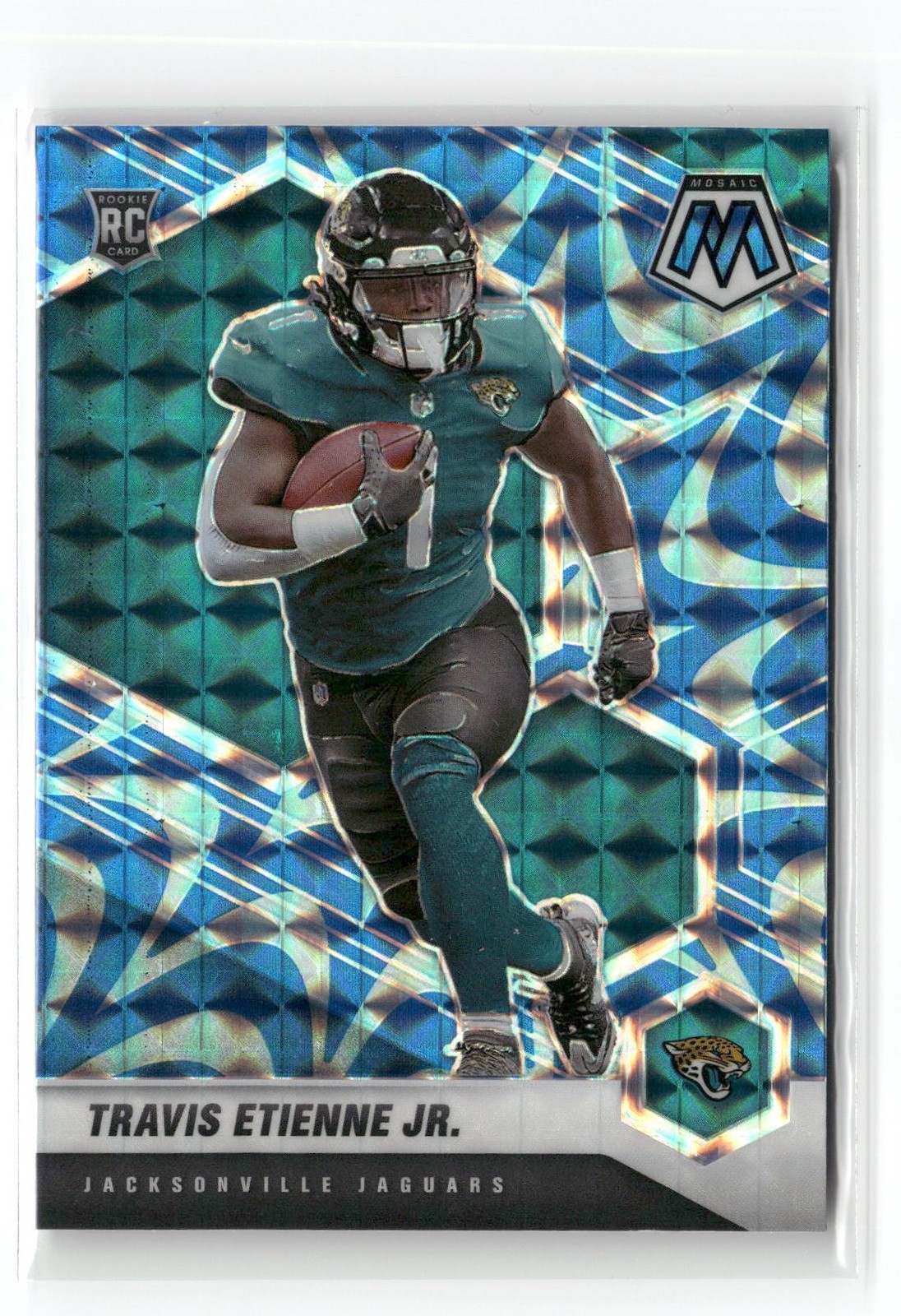 2021 Panini Mosaic #314 Travis Etienne Jr. Prizm Reactive Blue