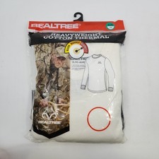 Realtree Mens Heavyweight Cotton Thermal Top White Size X-Large NOS