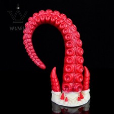 Liquid Silicone Fantasy Long Dildo Cock Suction Cup Women Sex Toys 17'' Dong