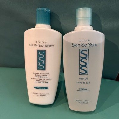 Avon Skin So Soft Vtg Original NOS Sealed Bath Oil + Moisture Boost Body Lotion