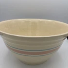 VTG Antique McCoy Oven Ware Mixing Bowl Baking 12" Pink Blue Stripes USA  #