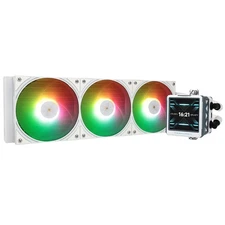 FW 360 Ultra ARGB White 360mm AIO CPU Liquid Cooler,IPS LCD Screen with 480x4...