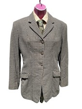 Pytchley houndstooth tri colour brown tweed show jacket fox head buttons 32&rdquo;