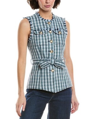 Cinq À Sept Matilda Tweed Vest Women's Blue Xs