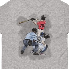 A Solid Hit - Classic T-shirt Graphic Tee Sport Cool Baseball Sketch Art