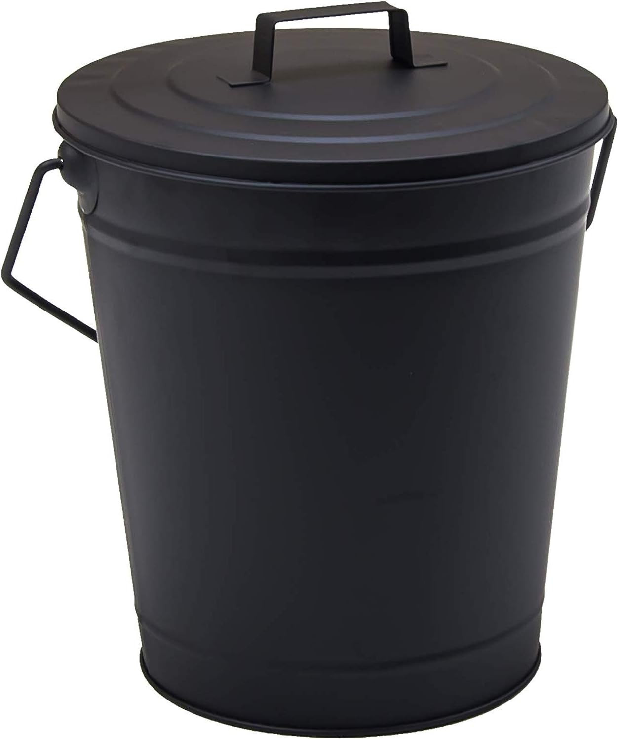 Ash Bucket Coal Wood Carrier Holder with Lid, Black
