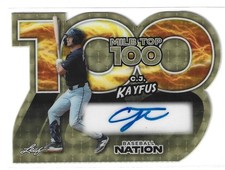 2025 Leaf Baseball Nation CJ Kayfus Top 100 Auto MA-CJK Gold Super Prismatic 1/1