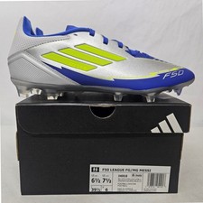 Adidas F50 League FG/MG Messi Soccer Cleats IH0918 Silver Blue Mens Size 6.5
