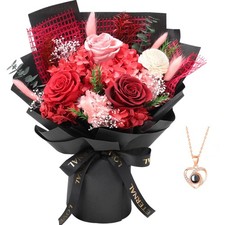 Casaido Preserved Flowers for Delivery, Mothers Day Red Flower Bouquets with