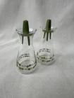 Vintage Pyrex Salt And Pepper Shakers Spring Blossom Green/Crazy Daisy Pattern