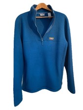 LL Bean Katahdin Fleece Quarter Zip Pullover Blue Mens L Tall Sweatshirt Pockets