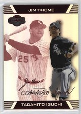 2007 Topps Co-Signers Hyper Silver/Red 47/75 Tadahito Iguchi Jim Thome HOF 3kd