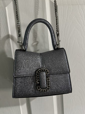 Marc Jacobs Silver Metallic Glitter Small Sat...