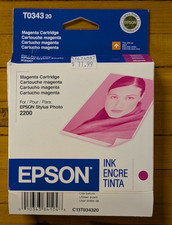 New Genuine Epson 34 T0343 Magenta Ink Cartridge Stylus Photo 2200