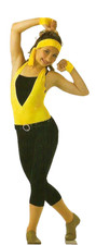 I've Got The Power Child X-Small Dance Costume Tap Unitard Mitts Dancewear New