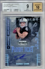 2014 Derek Carr Panini Contenders  /99 RC Ticket AUT BGS 9/10 (RC AU)