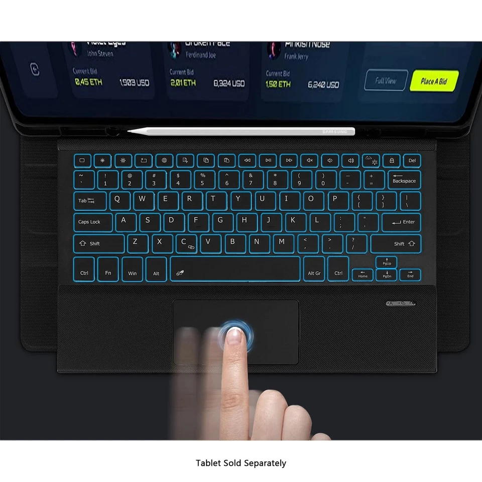 Samsung Galaxy Tab S11 Ultra Keyboard Case - Backlit with Trackpad - Image 4 of 4