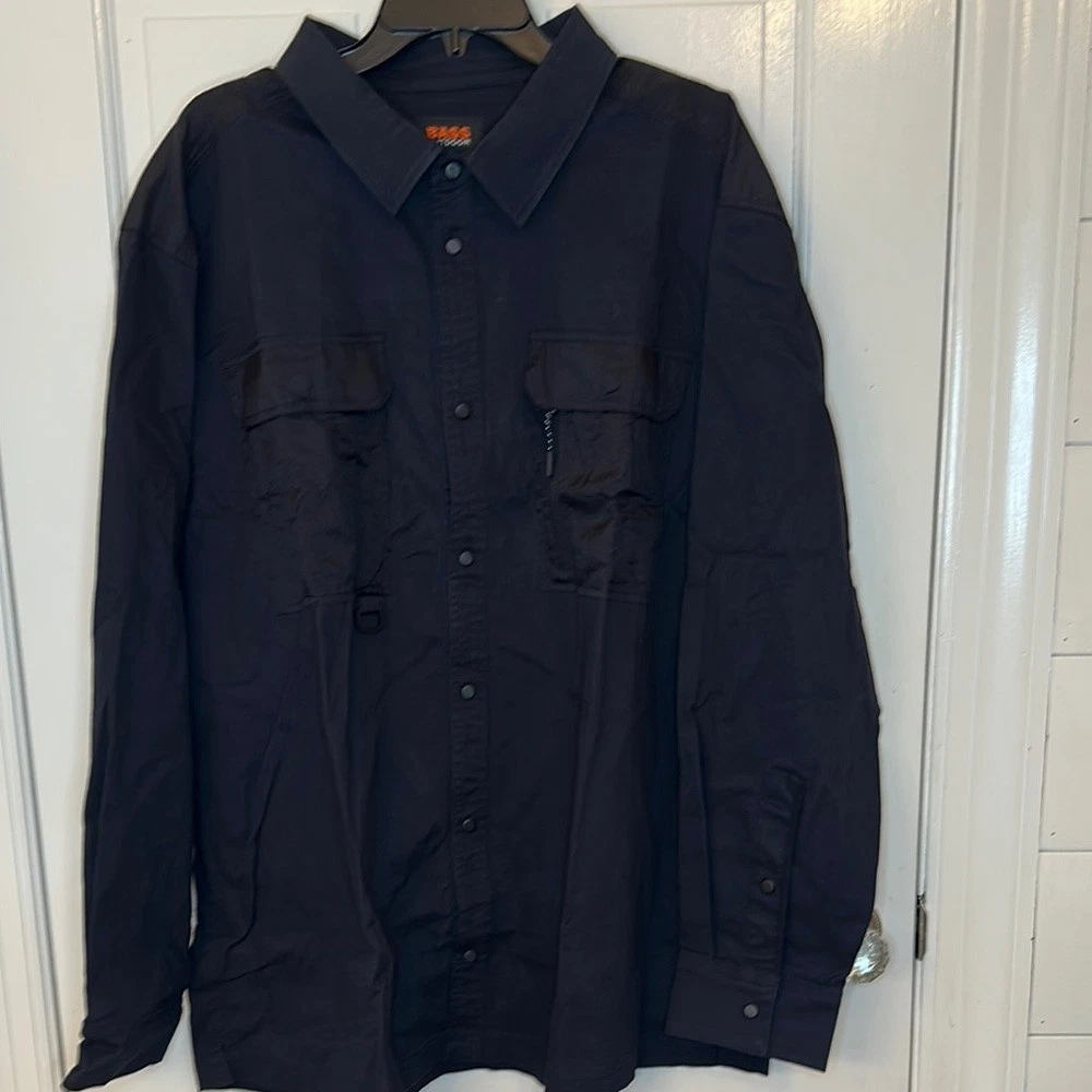 Bass Outdoor Black Stretch Worker Shirt Shacket size XXL NWT