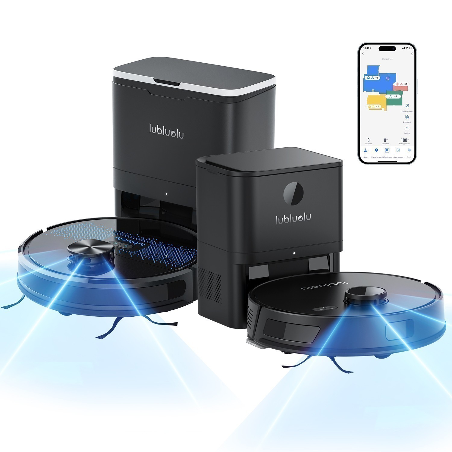 Robot aspirador de navegación láser Lubluelu y función de limpieza / estación de aspiración aspiradora