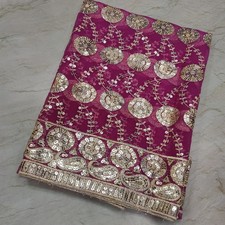 Classic Indian Bridal Dupatta Sequins Beaded Scarf Georgette Veil Stole Hijab L
