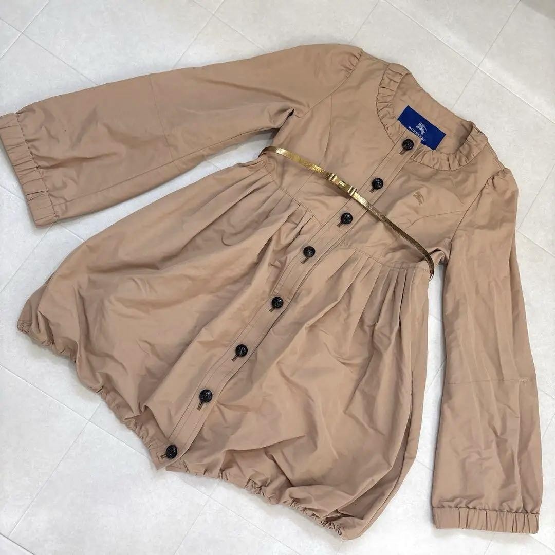 Burberry Blue Label Trench Coat Gold Belt Classic Style EH ZCA