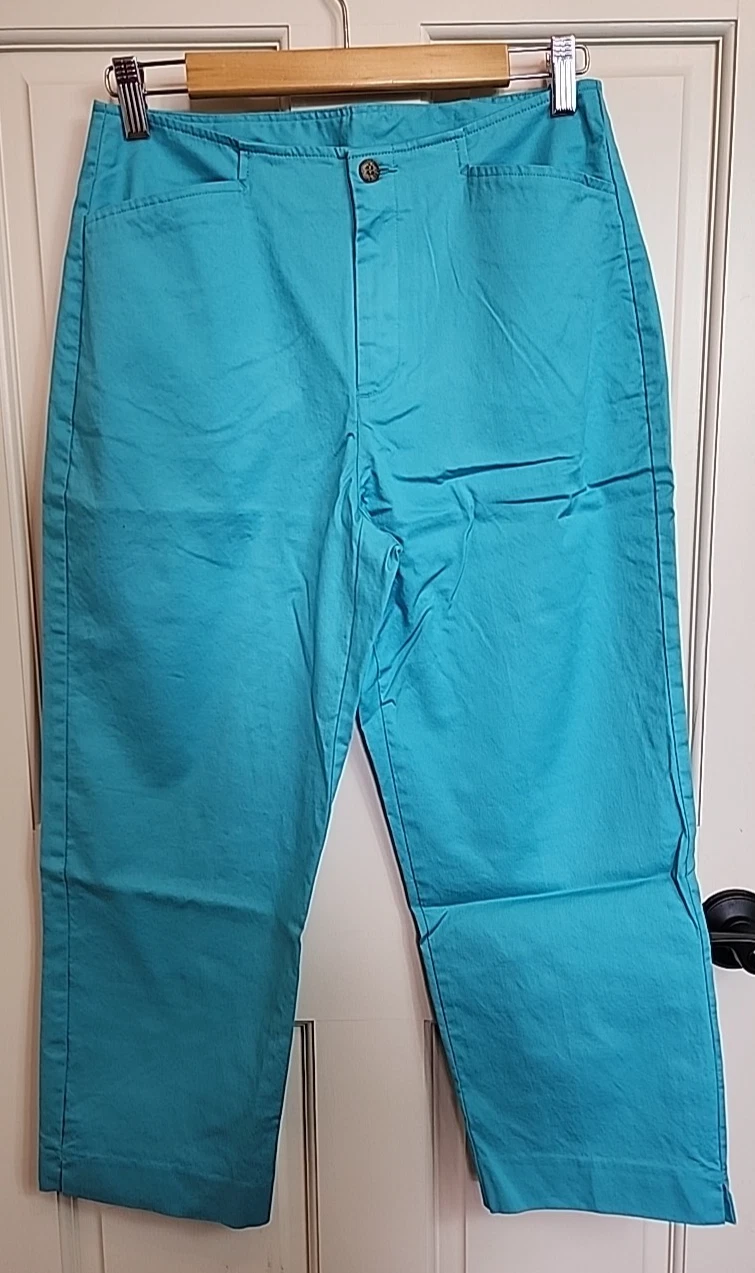 NWT JH Collectible Aqua Blue Capri Pants Womens Size 8 29x23.5 Stretch 43-36346