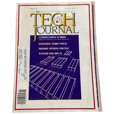 Vintage TECH Journal For IBM Personal Computer Users Feb 1985 Vol 3 No 2 PC PS/2