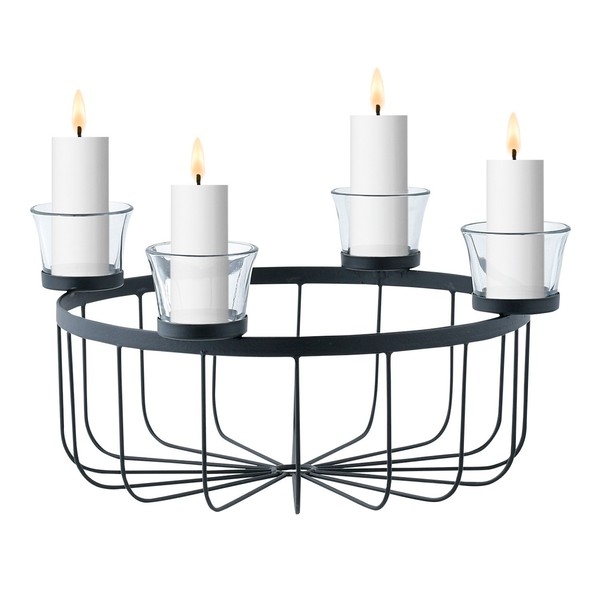 Moderne Deko Adventskranz KerzenstäNder Weihnachtsdeko Usha Schwarz-image