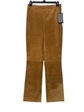 Vintage NWT Calf Suede Leather Pants - Bootcut Side Zip Closure Size 2