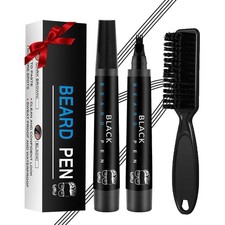 Black Beard Pencil Filler Beard Pen with Brush Grooming Kit for Men