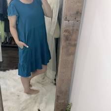 Time and Tru Blue dress size XXlarge cotton fabric