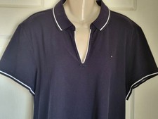 TOMMY HILFIGER women's ESSENTIAL Navy Blue V-NECK POLO DRESS XXL