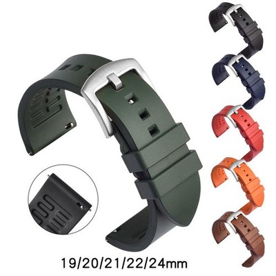 FKM Fluorokautschuk Uhrenarmband Armband 18 19 20 21 22 23 24mm Quick Release