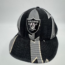 Vintage Zubaz Los Angeles Raiders Snapback Hat Black Grey Zebra NFL Made in USA