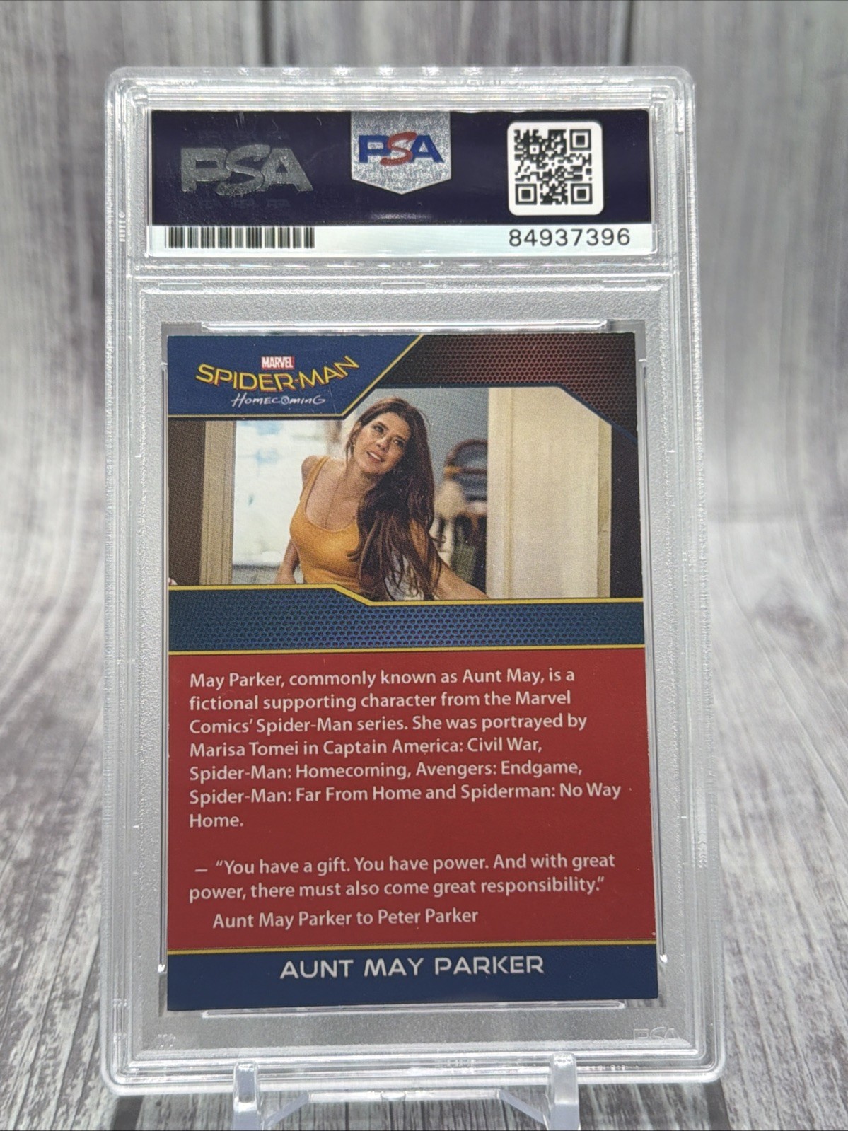 Marvel Spiderman Homecoming Marisa Tomei Signed Card Auto PSA 10 COA Autograph view 3