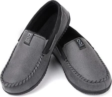 Mens Vintage Slippers Cozy Moccasin Memory Foam House Shoes Closed Back Outdoor
