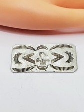 Vintage Southwestern Hand Stamped Sterling Silver Belt Buckle For Repair 73 