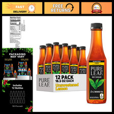 Unsweetened Lemon Iced Tea - Real Brewed, Zero Sugar Calories, 12 Pack, 18.5 F