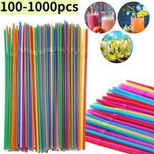 1000 x Straws Bendy Colourful Straw Birthday Wedding Summer Party Drink