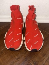 Balenciaga Speed Trainer All Over Logo sneakers in a red and white Women size 35